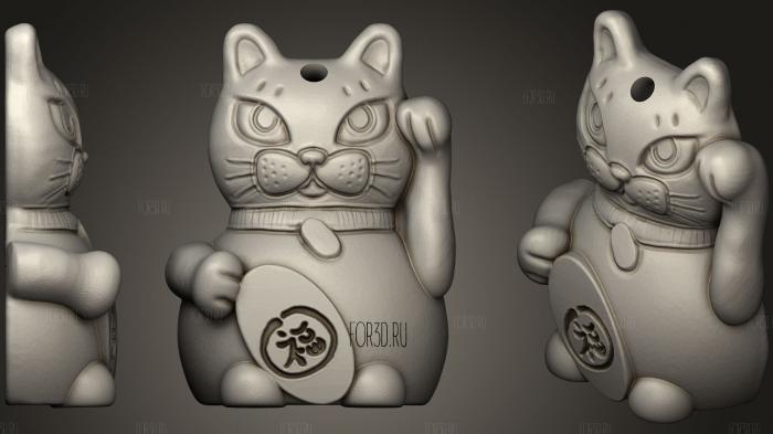 Lucky cat 3d stl for CNC